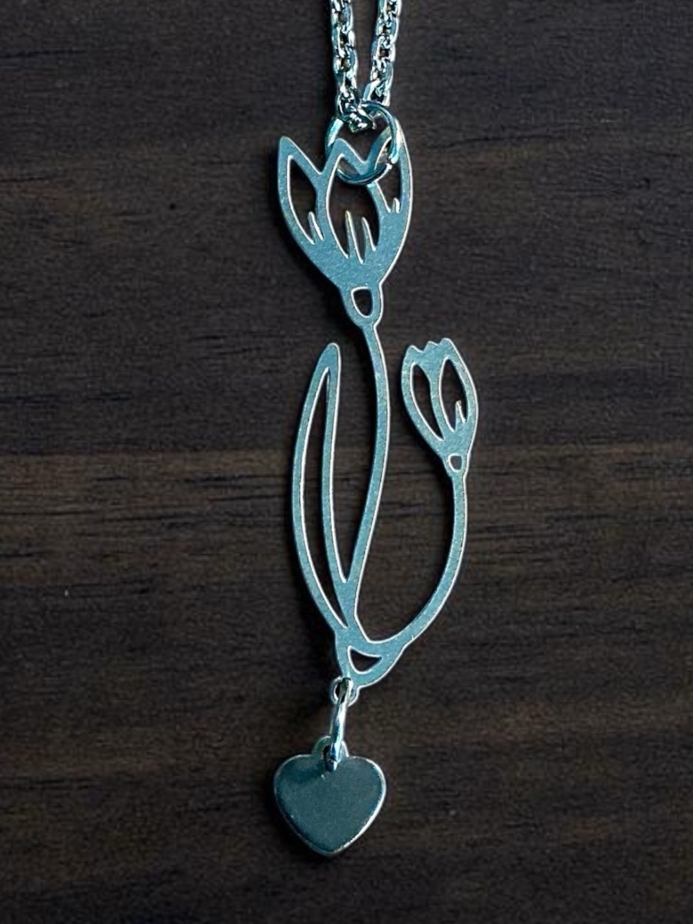 🆕 January Birth Flower SNOWDROP Laser Etched Pendant Necklace
